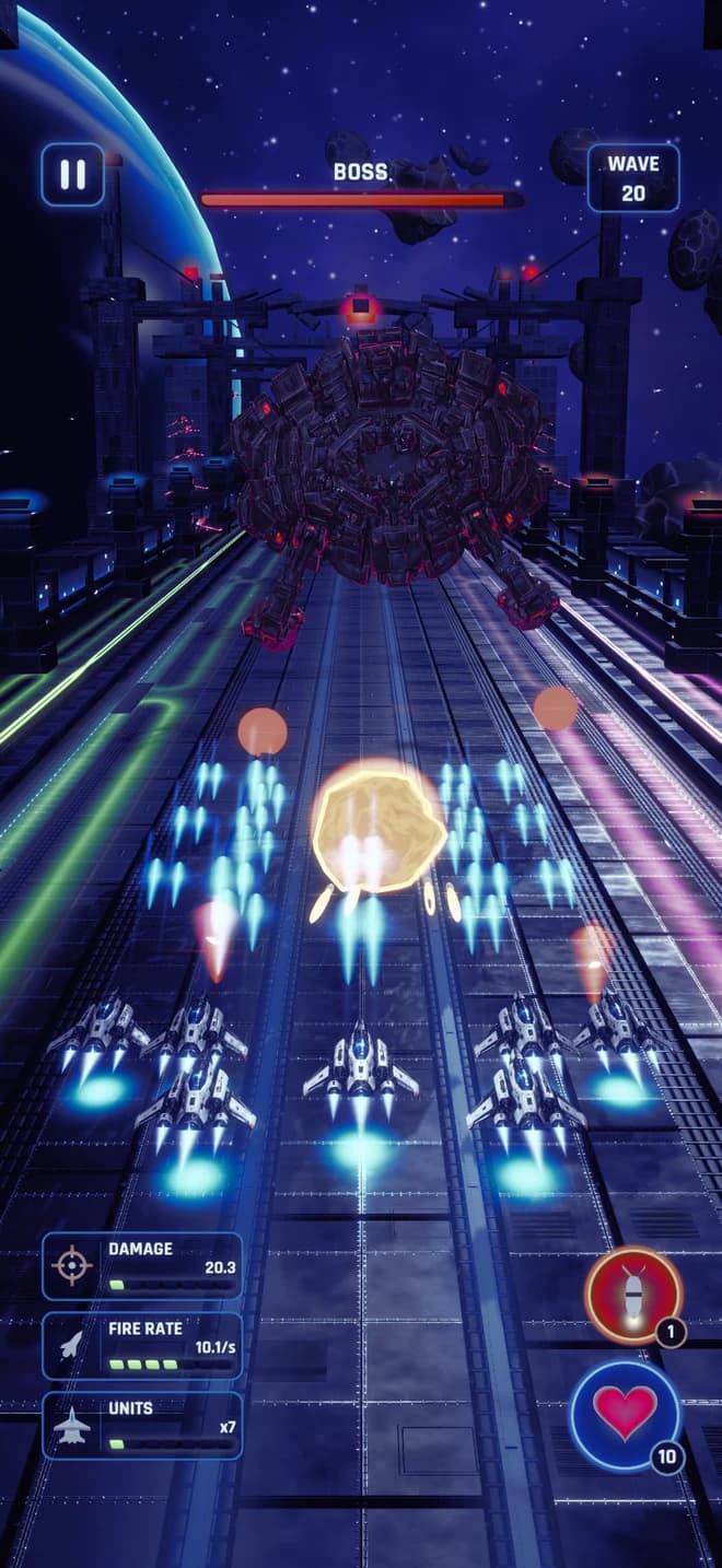 A fleet battling a Dreadnaut boss in Starvex